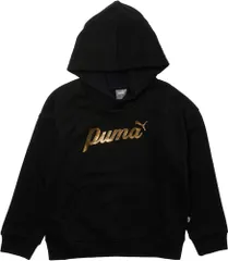 ESS+ SCRIPT メタリック フーディースウェット_68405101_130 [24年秋冬カラー プーマ ブラック/ゴールド フォイル(01)] [130]