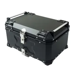 【タフで頼れるアルミボックス】clasimple バイク用リアボックス 大容量 45L 55L 65L 100L アルミ 取付ベース付 鍵2本付 簡単脱着 フルフェイス対応 四角 バイクボックス トップケース (BLACK 65L)★m