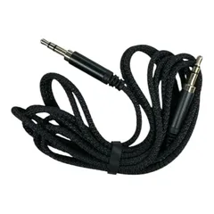 k00117 【新品未使用】  Highwings オーディオケーブル 3.5mmステレオミニプラグ 高耐久ナイロン編み 2m AUXコード ブラック