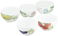 Noritake ノリタケ ボウルセット(5個)(絵変り) 11cm となりのトトロ 野菜シリーズ 電子レンジ対応 食洗器対応 5個 白 ファインポーセレン 1704-15L/VT94 [08:ボウル11cm(5枚セット)] [07:絵変り(5種)] [単品]のサムネイル