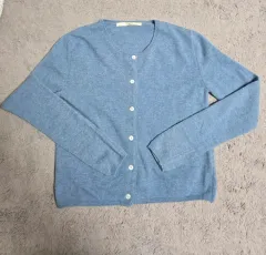 CODE U ブルー カーディガン カシミア10 ウール60