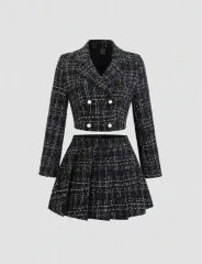 SHEIN チェック ツイード セットアップ 量産型 スナ系 地雷系