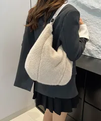 🎀もこもこトートバッグエコファー秋冬バッグ 6ZMIN-010 アイボリー/ワンサイズ