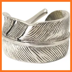 【新品】 シルバー シルバー925 18K 18金 本物 特大 イーグル フェザー リング 指輪 インディアン 羽根 モチーフ 彫り込み メンズ レディース シンプル 太め 巾着付き カジュアル おしゃれ かっこいい 人気 ブランド ジュエリー アクセサリ 1