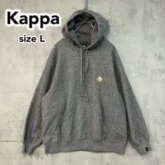 Kappa カッパ GU ジーユー コラボ 別注 パーカー プルオーバー 1967 月桂冠 ロゴ 刺繍 杢グレー Lサイズ ゆったり オーバーサイズ ビッグシルエット ストリート スポーツ 古着 裏起毛 341-333175 ★ ◇■