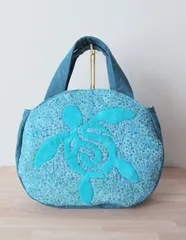 【ハワイアンキルト】丸型トートバッグ