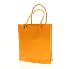 【中古】【未使用】シセイ Cisei 1212 LD TOTE シュリンクレザー トートバッグ オレンジ【WxH38.5xD9】【メンズ】のサムネイル