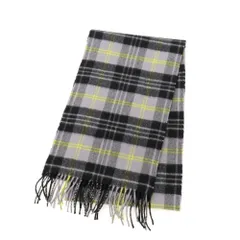 【中古】ジョンストンズ JOHNSTONS カシミヤ チェック マフラー グレーxブラック【メンズ】