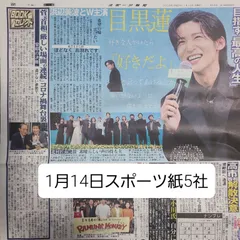 匿名配送！送料込み！  1月14日 朝刊　 スポーツ紙全5社