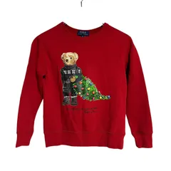 C420 POLO RALPH LAUREN ポロラルフローレン トレーナー スウェット レッド ベア ボーイズ ガールズ S