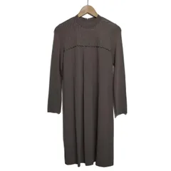 EPOCA(エポカ) ワンピース サイズ40 M レディース - グレー クルーネック/長袖/ひざ丈/ビーズ