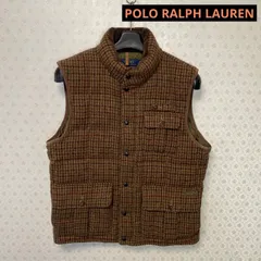 ♻️美品♻️ポロラルフローレン♻️ダウンベスト♻️ブラウン/チェック♻️サイズL