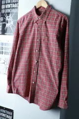 (L-XL) LEVI'S シャツ シャツ 赤タブ CHECK レッド アメカジ-16A6D