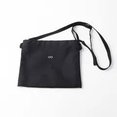 無印 MUJI 撥水サコッシュ めがね刺繍入り ブラック┃ミニショルダーバッグ クロスボディ 肩掛け【2400014761238】