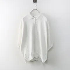 2025SS ポルテデブトン Porter des boutons コットン混 ポロカラーニット トップス ホワイト┃白 ポロシャツ【2400014761177】