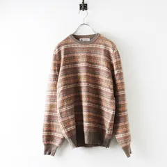 メンズ ブルネロクチネリ BRUNELLO CUCINELLI ノルディックボーダー カシミヤクルーネックニット トップス 48/オレンジ【2400014245042】