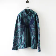 美品 2018AWコレクションアイテム エンポリオアルマーニ EMPORIO ARMANI グラフィカルモヘヤニットトップス M/ブルー-.【2400014245066】