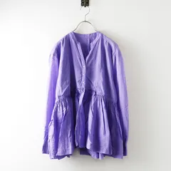 グリーンレーベルリラクシング green label relaxing 全方位映えブラウス ｜パープル トップス ギャザー スキッパー【2400014757002】