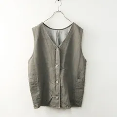 2024年 スタジオクリップ studio CLIP ロングベスト L‖グレー ジレ 前開き ノースリーブ Vネック 羽織り【2400014755909】