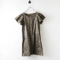 美品 クロスアンドクロス ハグオーワー HUG O WaR リバティ ペイズリー ギャザーショルダーワンピース カーキ┃総柄【2400014721225】のサムネイル