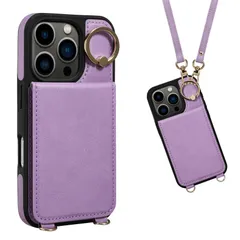 新品 iPhone16 Pro 用 ケース 背面 手帳型 カード iPhone 16 Pro 用 ショルダー ストラップ 手帳型ケース スマホケース いPhone 16 Pro 用 スタンド 肩掛け ICカード収納 斜め掛け 首掛け PUレザー マグネット ア