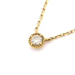 agete(アガット) ネックレス - K18YG×ダイヤモンド 総重量:1.1g/1Pダイヤ/ダイヤ0.07カラット