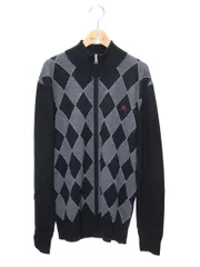 バーバリーブラックレーベル BMT08-116-09 カーディガン 3 ブラック ジップアップ ウール IT5LLRLV3GMB