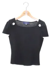 エムズグレイシー 218320  ニット 38 ブラック バラボタン IT8CYQTDHIVK