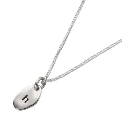 【シルバー×H】[Cream dot. クリームドット公式] ネックレス レディース   ショート チェーン イニシャル アルファベット 刻印 名前 英語 オーバル プレート メタル 艶  のサムネイル