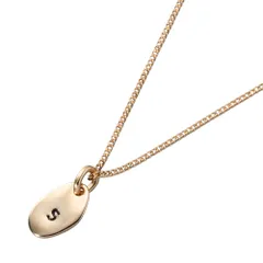 【ゴールド×S】[Cream dot. クリームドット公式] ネックレス レディース   ショート チェーン イニシャル アルファベット 刻印 名前 英語 オーバル プレート メタル 艶  のサムネイル
