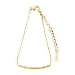 【ゴールド×ワンサイズ】[Cream dot. クリームドット公式] ブレスレット レディース   ステンレス製 金属アレルギー つけっぱなし サージカルステンレス チェーン メタルパイプ ボールチェーン カーブ 艶 スリム  のサムネイル
