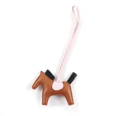 極美品★HERMES エルメス ロデオチャーム クラン PM ゴールド/モーヴペール/ブラック アニョーミロ バッグチャーム B刻印 箱付き フランス製 レディース