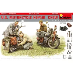 新品 ミニアート 1/35 WW.II アメリカ軍 バイク整備兵 (バイク2台&フィギュア3体) プラモデル MA35284 [佐川急便]