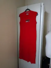 トミーヒルフィガー コットン スリーブレス ロング丈ワンピース