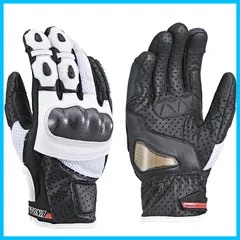 【人気商品】革(ヤギ革) メッシュ カーボンプロテクター 夏 スマホ対応 スポーツメッシュグローブ グローブ HBG-053 バイク ブラック/ホワイト XLサイズ デイトナ(Daytona) 15965