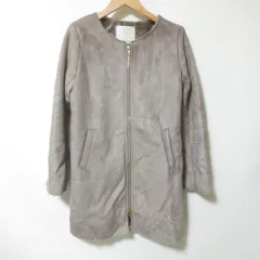 D683　美品　アーバンリサーチ　サニーレーベル　ブラウン　フェイクムートン　ノーカラー　コート　　URBAN RESEARCH Sonny Label