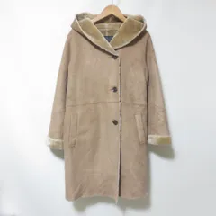 D685　美品　アーバンリサーチ　ドアーズ　ブラウン　フェイクムートン　フード付き　コート　URBAN RESEARCH DOORS