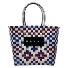 MARNI(マルニ) トートバッグ マルニマーケット 白×ブルー×レッド 編み込み/かごバッグ
