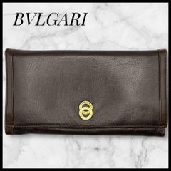 新品 BVLGARI ブルガリ クラシコ レザー Wホック 二つ折り長財布 茶
