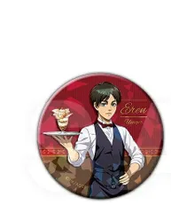 進撃の巨人 トレーディングホログラム缶バッジ Ver.喫茶店 エレン・イェーガー A 進撃 グッズ 缶バッジ カンバッジ カンバッチ 缶バッチ