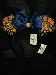 上海ディズニーランド 正規品 刺繍デザイン リボン付きカチューシャ