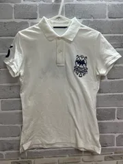 【G5-09】△ RALPH LAUREN サイズL ポロシャツ　白色　レディース