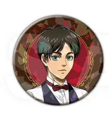 進撃の巨人 トレーディングホログラム缶バッジ Ver.喫茶店 エレン・イェーガー B 進撃 グッズ 缶バッジ カンバッジ カンバッチ 缶バッチ