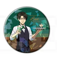 進撃の巨人 トレーディングホログラム缶バッジ Ver.喫茶店 リヴァイ A 進撃 グッズ 缶バッジ カンバッジ カンバッチ 缶バッチ