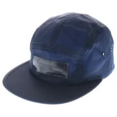 SUPREME (シュプリーム) 18AW Patent Leather Patch Camp Cap ボックスロゴ パテント レザーパッチ キャンプキャップ ネイビー