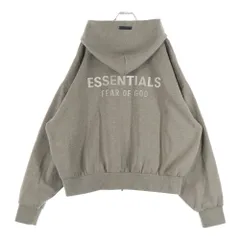 FEAR OF GOD ESSENTIALS (フィアオブゴッド エッセンシャルズ) Logo Zip Up Hoodie バックロゴ フルジップアップパーカー フーディ ベージュ