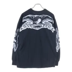 SUPREME (シュプリーム) 25AW ×ANTIHERO Eagle L/S Tee アンタイヒーロー イーグルデザイン クルーネック カットソー 長袖Tシャツ ブラック