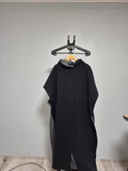 フード ポンチョ ブラック コート