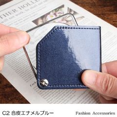 Iru×IKENOHATA GINKAWATEN】栃木レザー三つ折り財布 紺色 - メルカリ