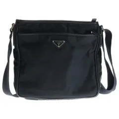 PRADA (プラダ) プラダ ショルダーバッグ メッセンジャーバッグ ブラック ナイロン サフィアーノ シルバー金具 2VH797